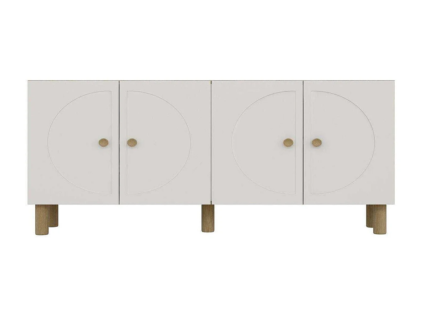 Aparador – 150cm x 75cm x 35cm – Carvalho Safira e Branco – Painel de Partículas