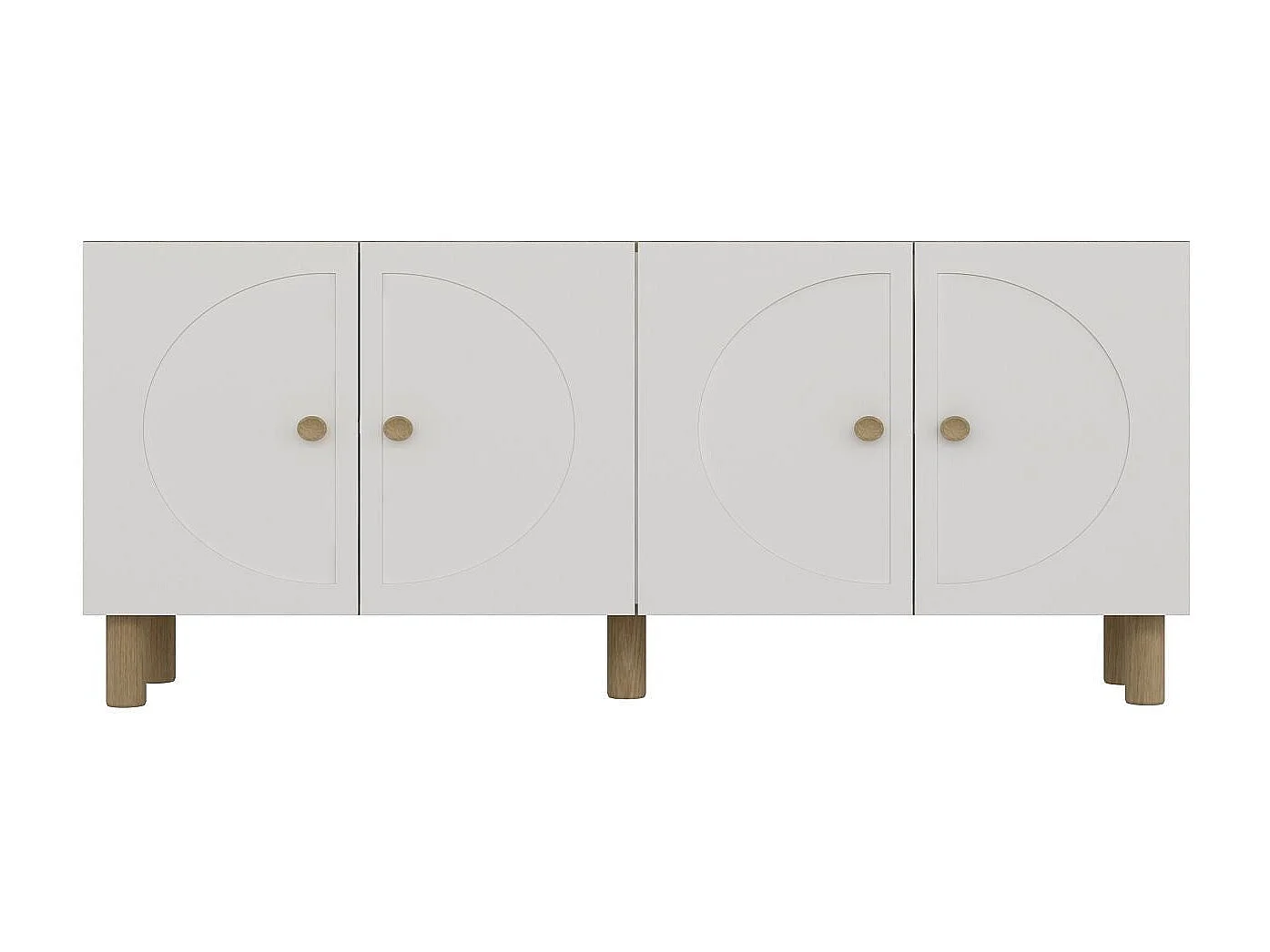 Aparador – 150cm x 75cm x 35cm – Carvalho Safira e Branco – Painel de Partículas