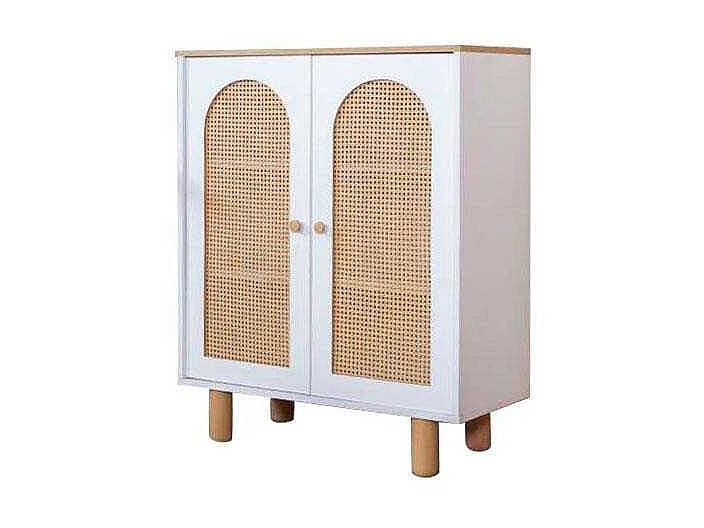 Aparador – 90 cm x 105 cm x 41 cm – Branco e Carvalho – MDF e Madeira de faia