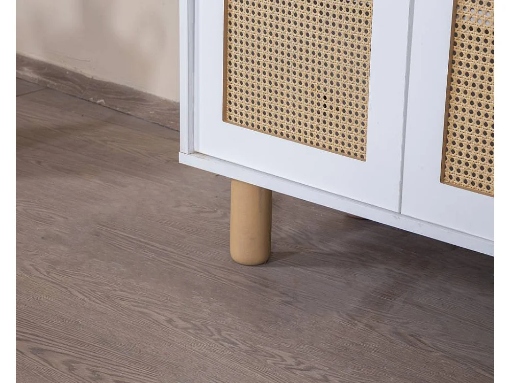 Aparador – 90 cm x 105 cm x 41 cm – Branco e Carvalho – MDF e Madeira de faia