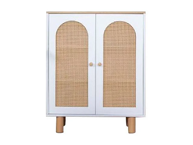 Aparador – 90 cm x 105 cm x 41 cm – Branco e Carvalho – MDF e Madeira de faia