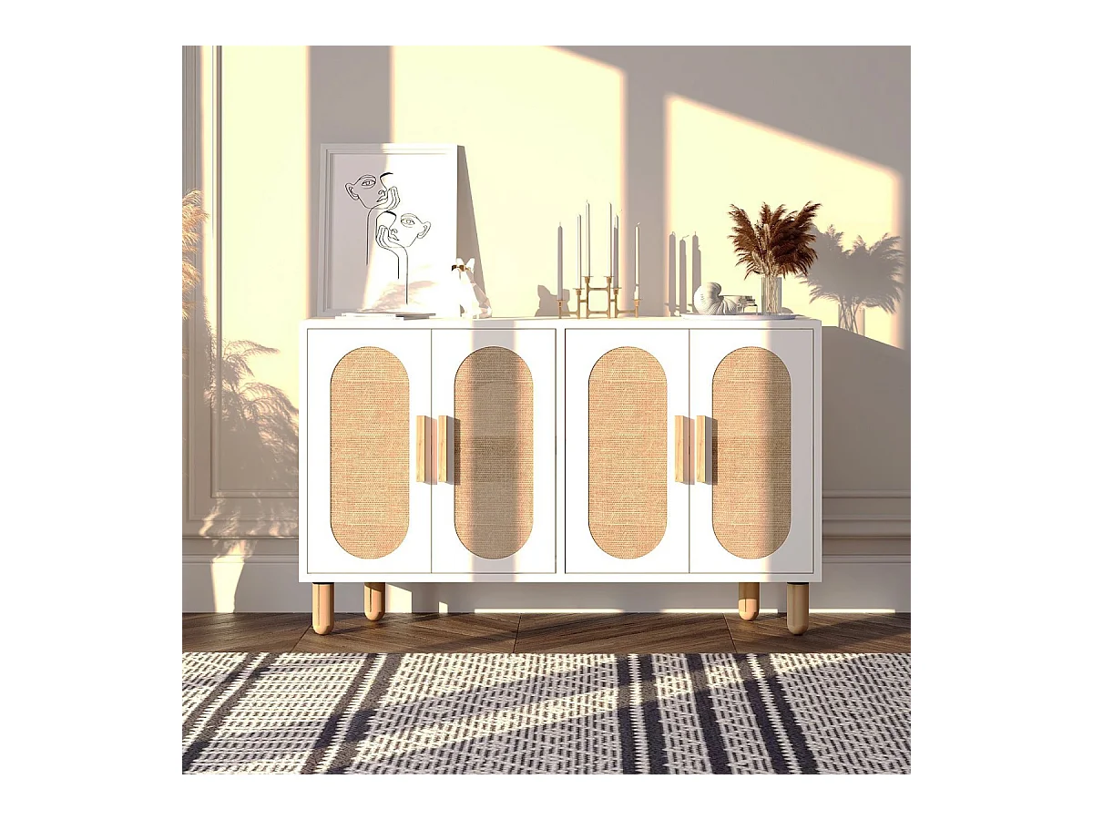 Buffet 4 portes tissu en jute VERA