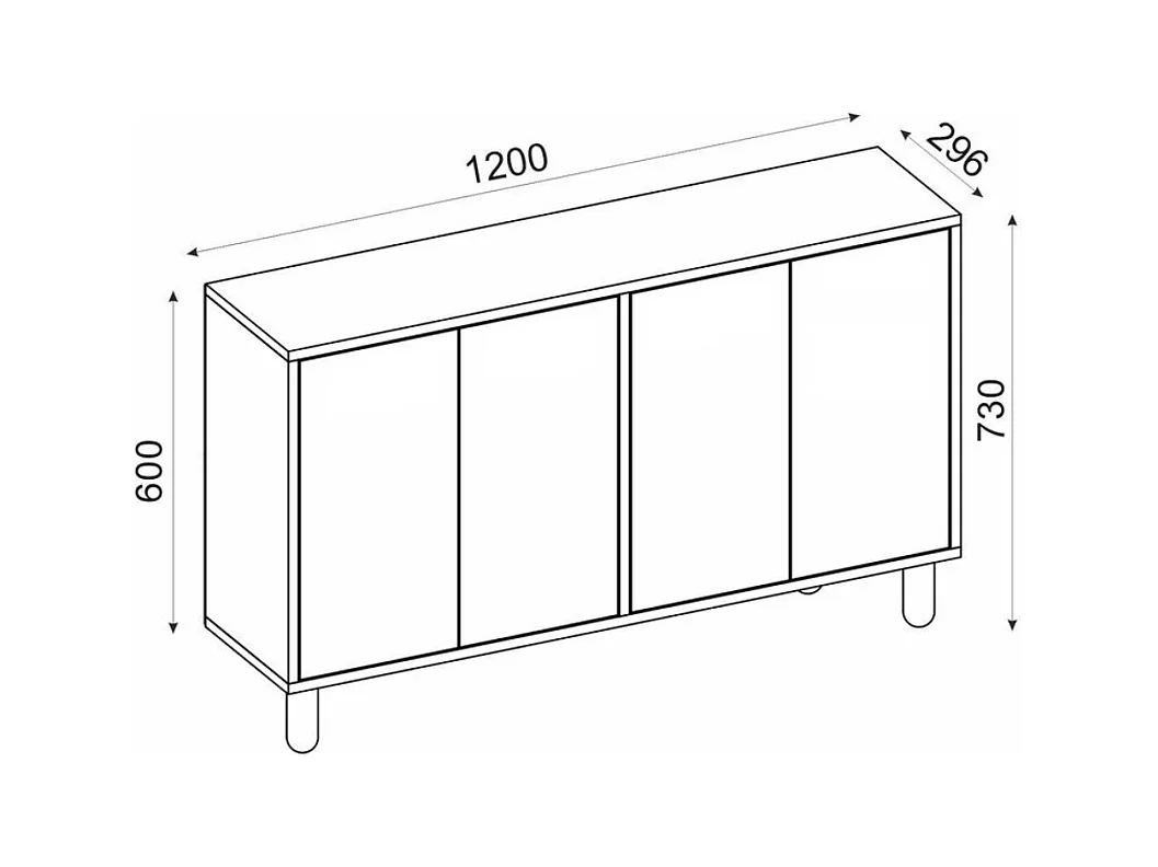 Buffet 4 portes tissu en jute VERA