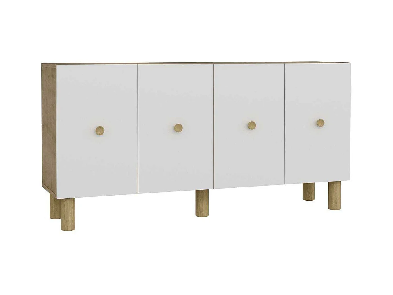 Buffet 4 portes en aggloméré Mono Bohem Blanc
