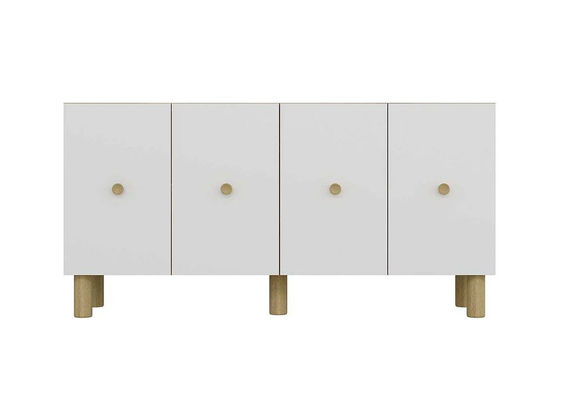 Buffet 4 portes en aggloméré Mono Bohem Blanc