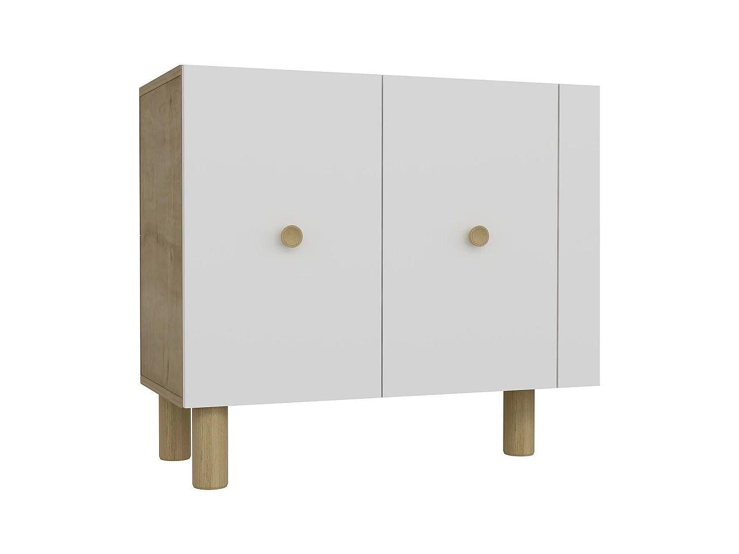 Buffet 4 portes en aggloméré Mono Bohem Blanc