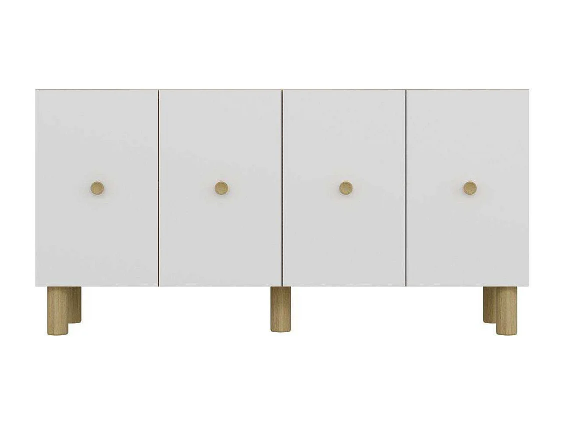 Aparador – 150cm x 75cm x 35cm – Carvalho Safira e Branco – Painel de Partículas