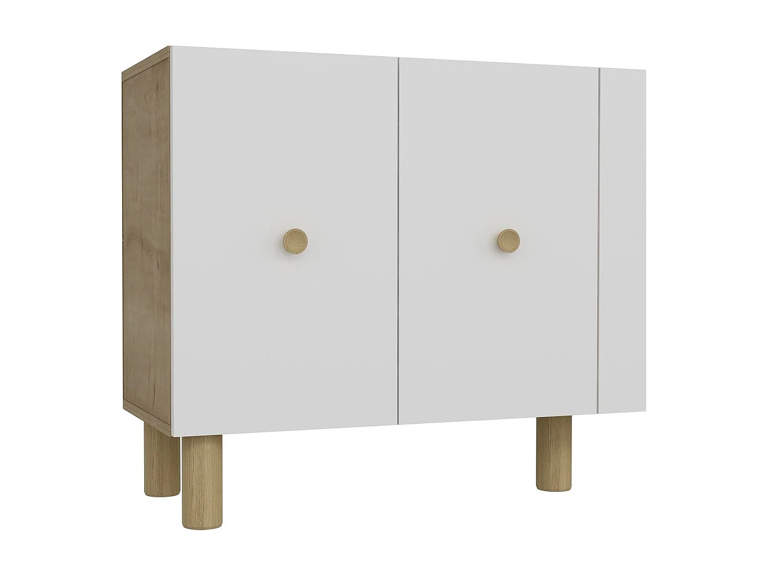 Aparador – 150cm x 75cm x 35cm – Carvalho Safira e Branco – Painel de Partículas