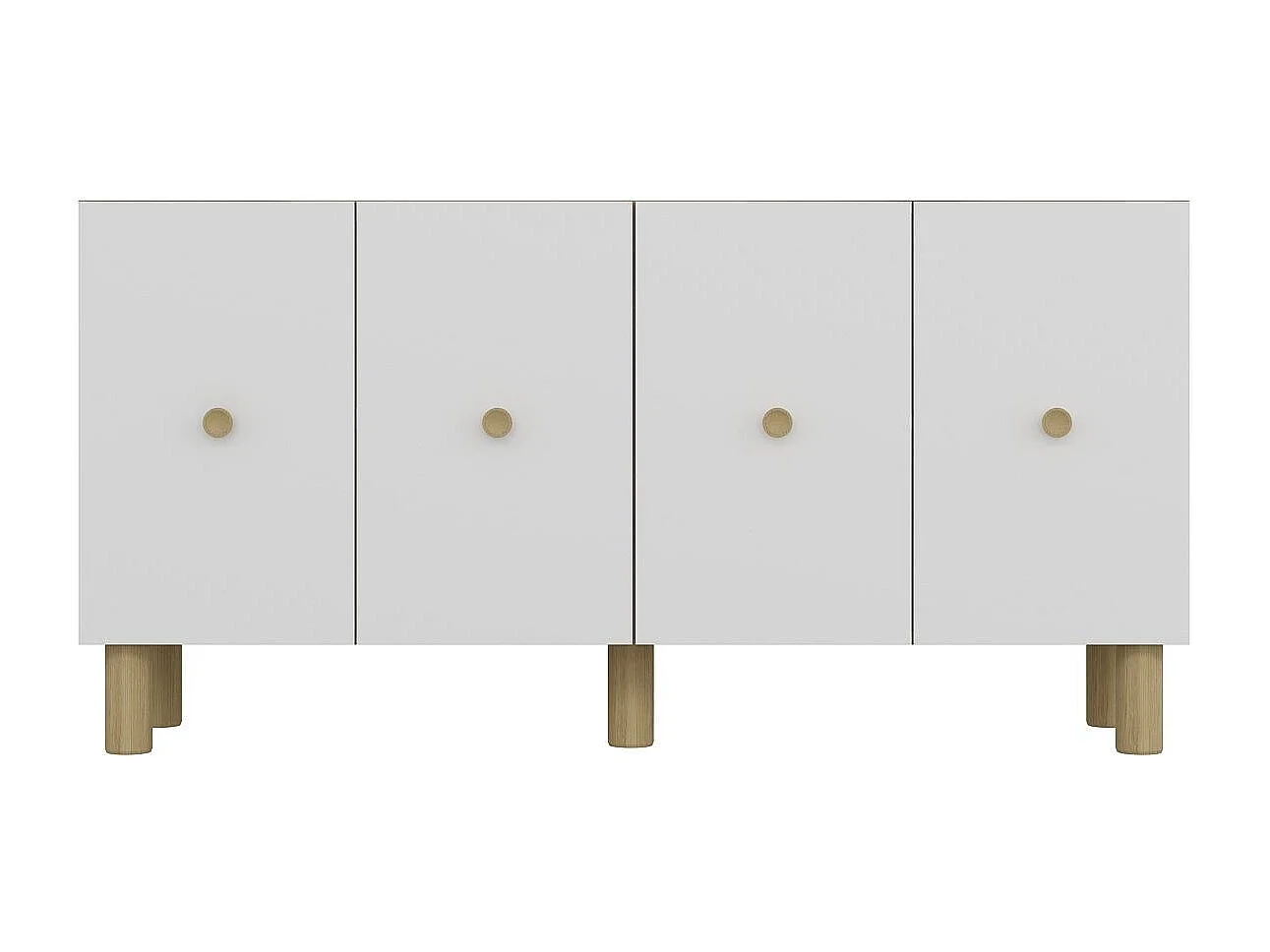 Aparador – 150cm x 75cm x 35cm – Carvalho Safira e Branco – Painel de Partículas