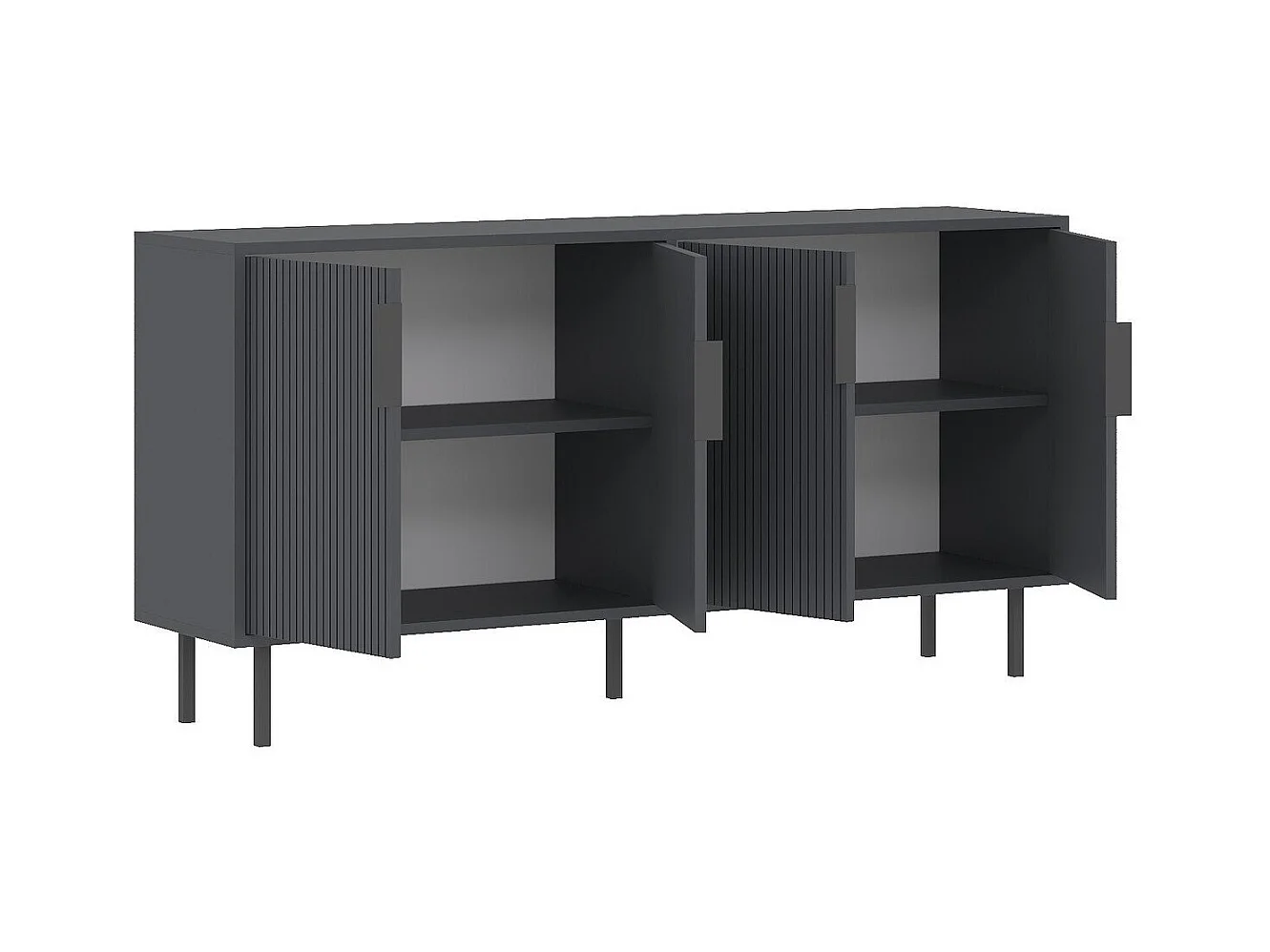 Buffet 4 portes striées L150 cm - CLARA