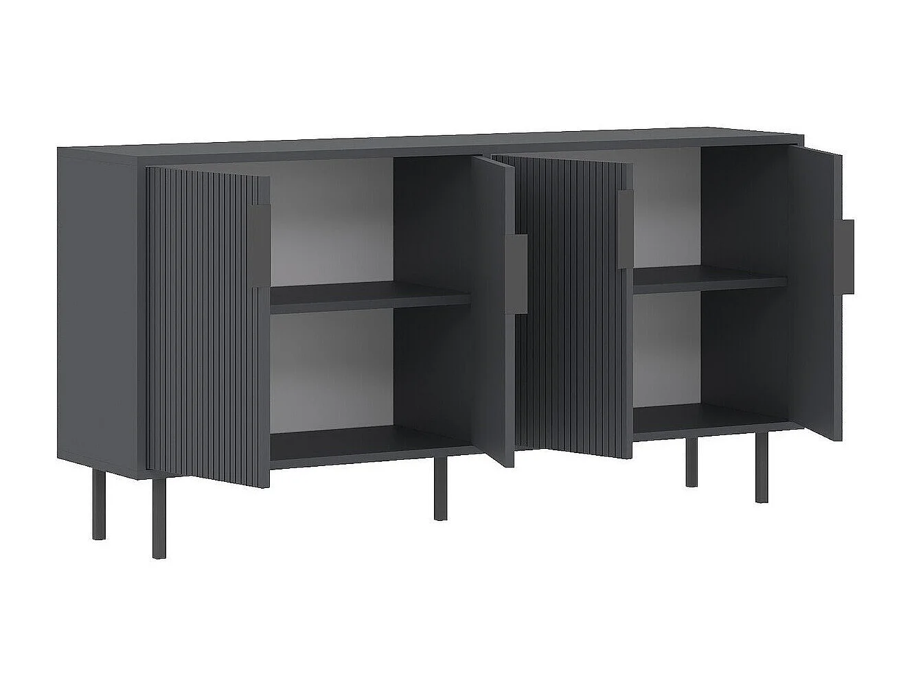 Buffet 4 portes striées L150 cm - CLARA