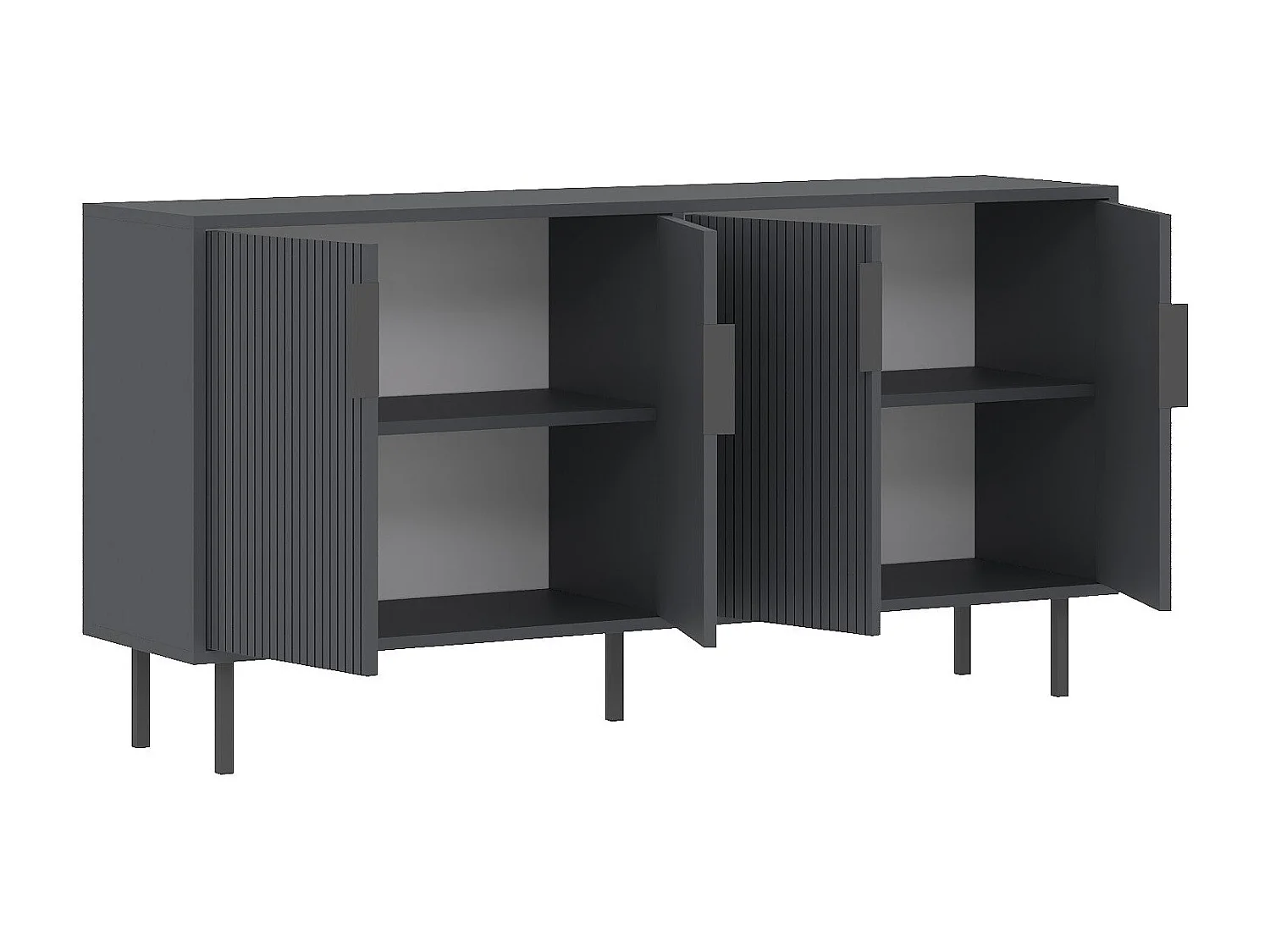 Buffet 4 portes striées L150 cm - CLARA