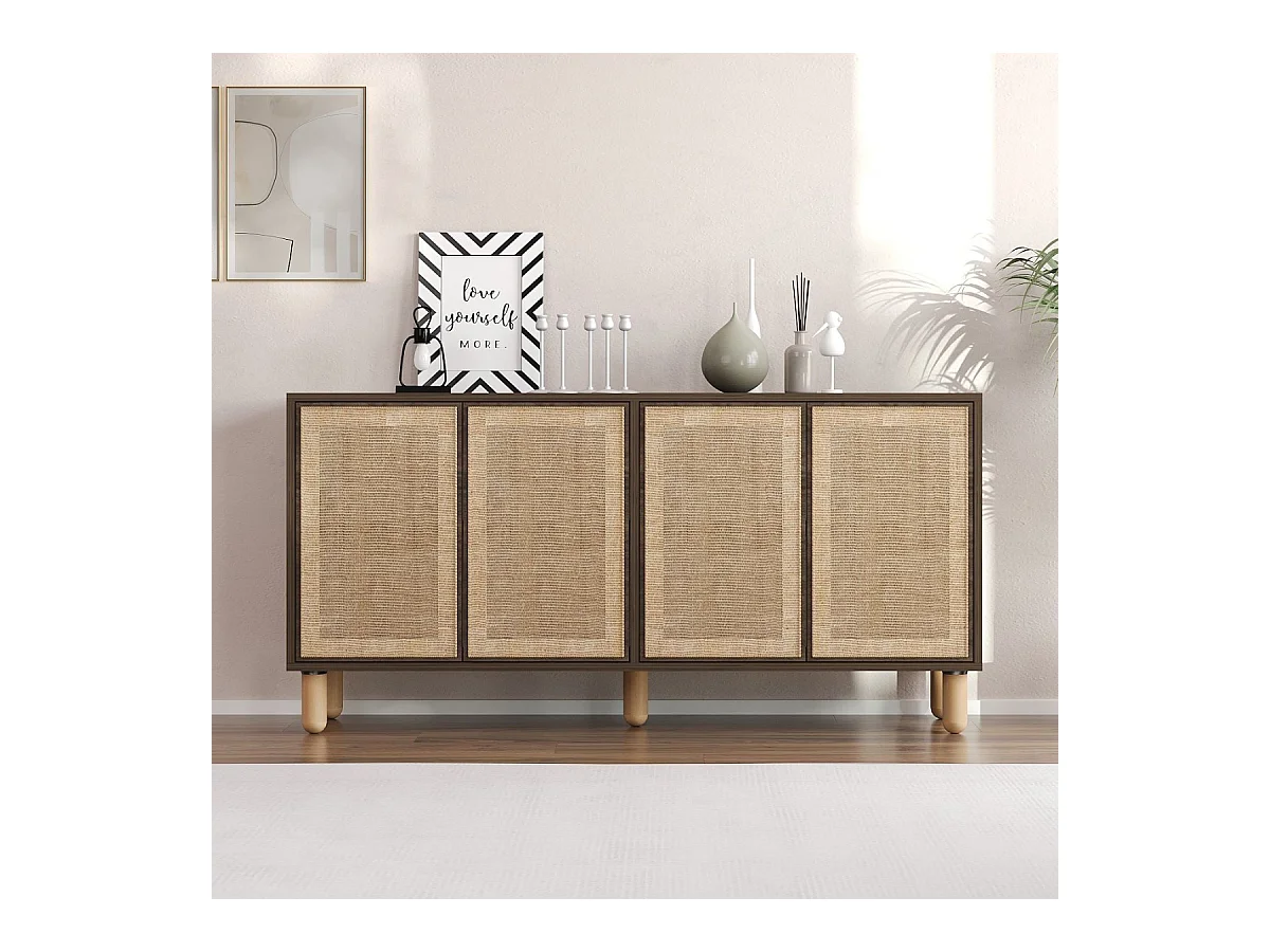 Buffet 4 portes tissu en jute LEILA