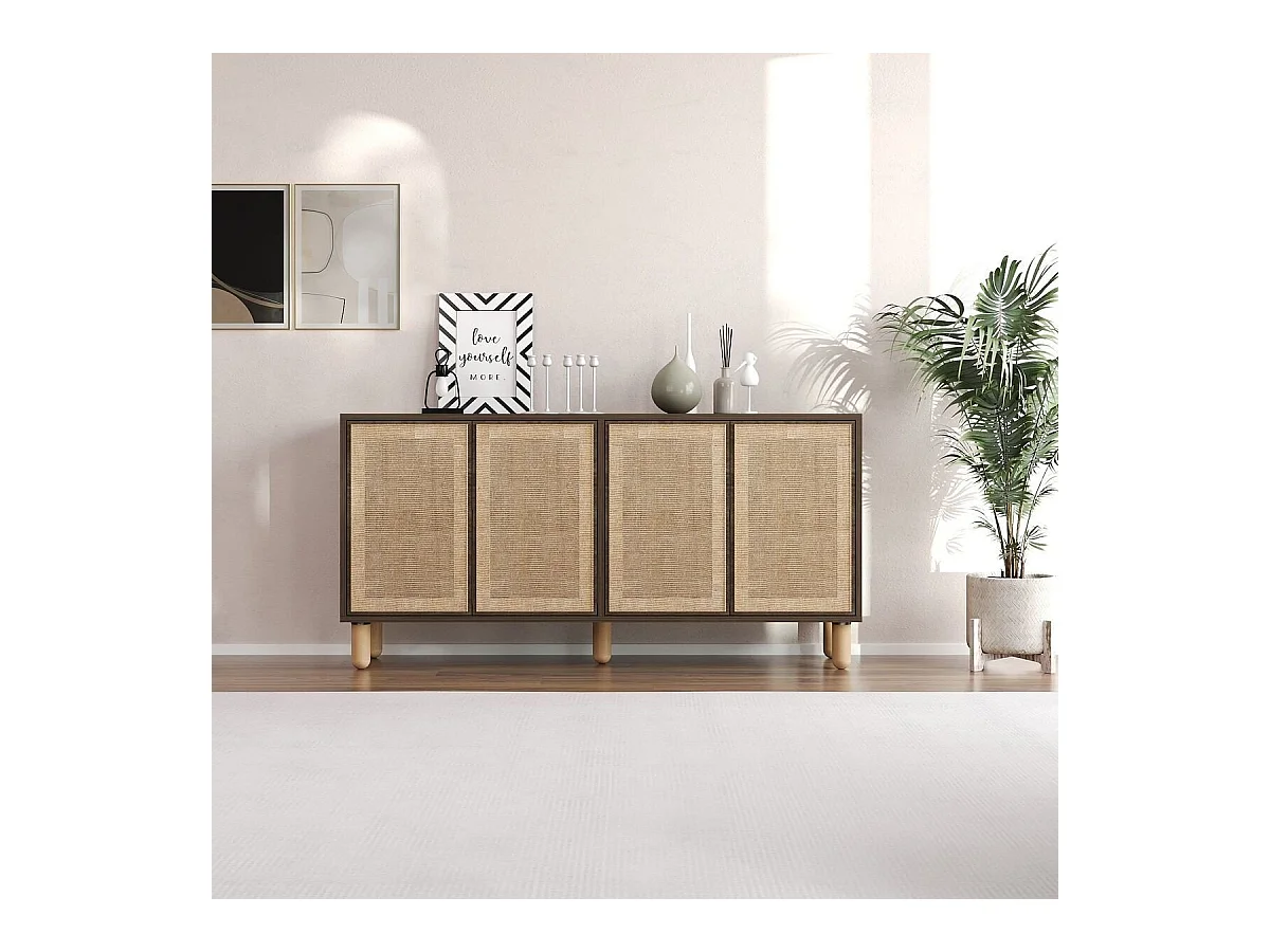 Buffet 4 portes tissu en jute LEILA