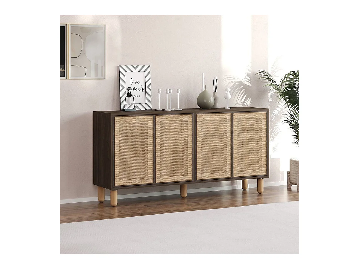 Buffet 4 portes tissu en jute LEILA