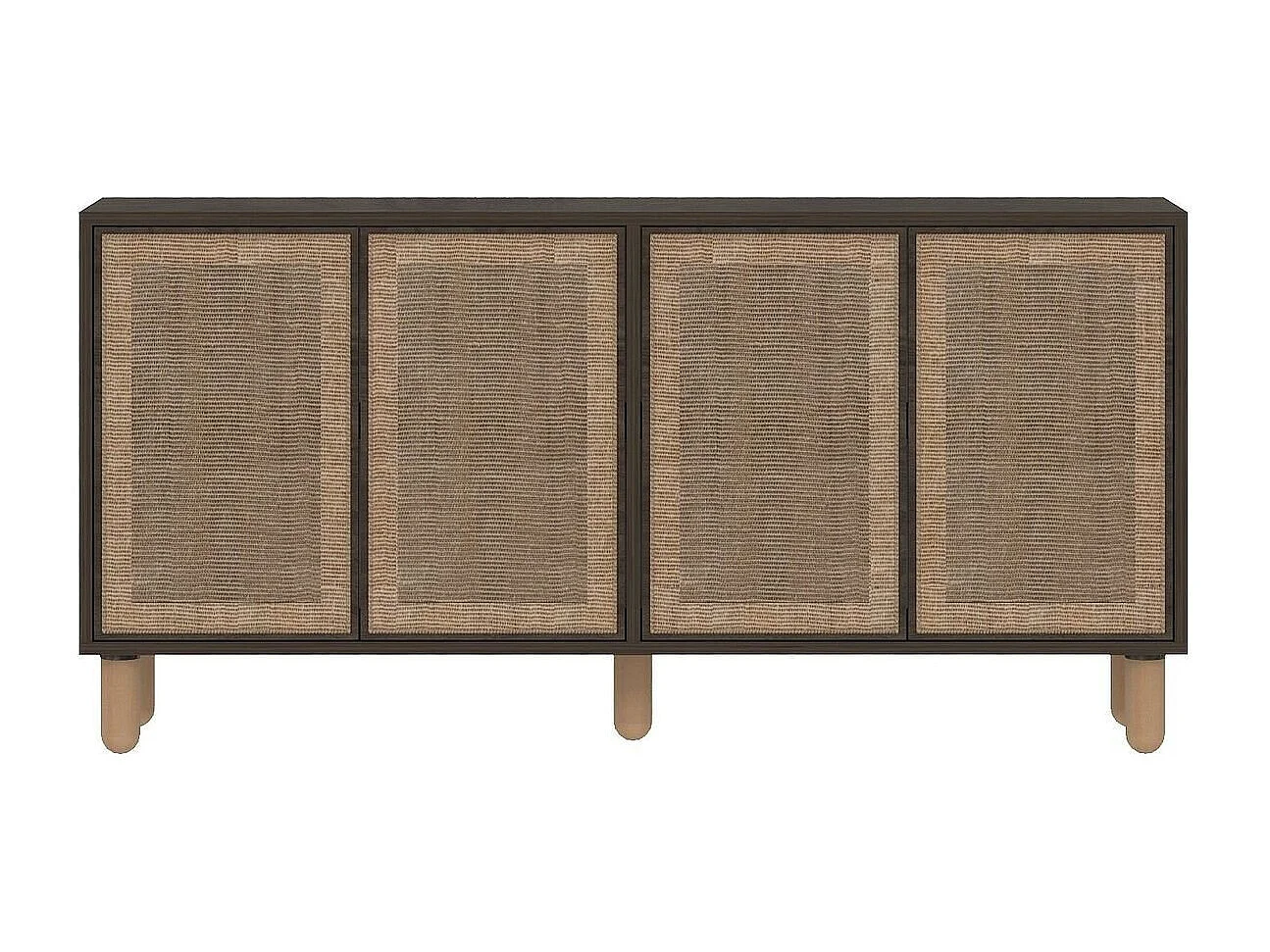 Sideboard – 150 cm x 73 cm x 36 cm – Walnuss – Melaminbeschichtete Spanplatte