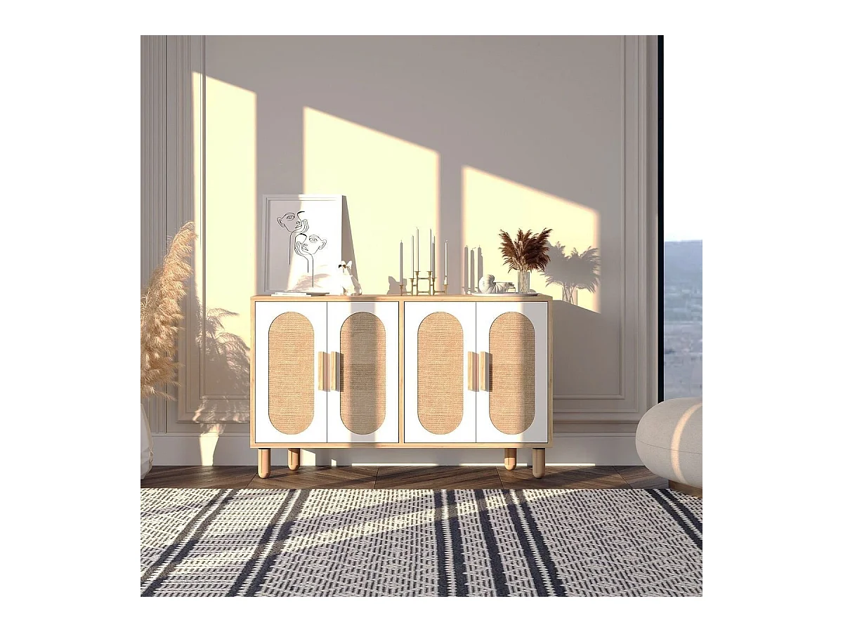 Buffet 4 portes tissu en jute VERA