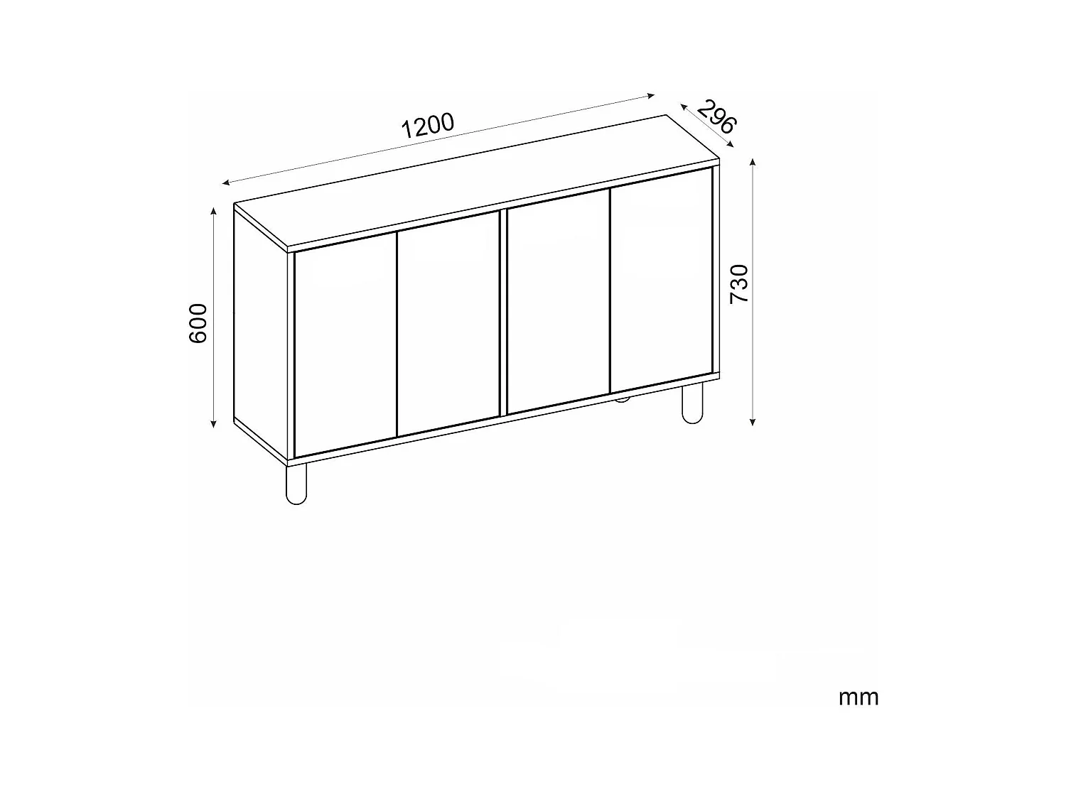 Buffet 4 portes tissu en jute VERA