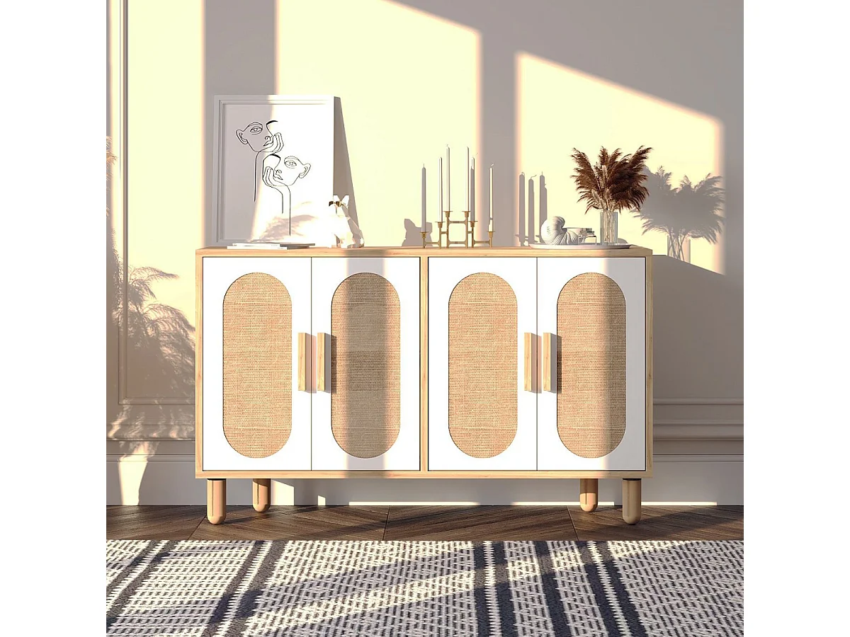 Buffet 4 portes tissu en jute VERA