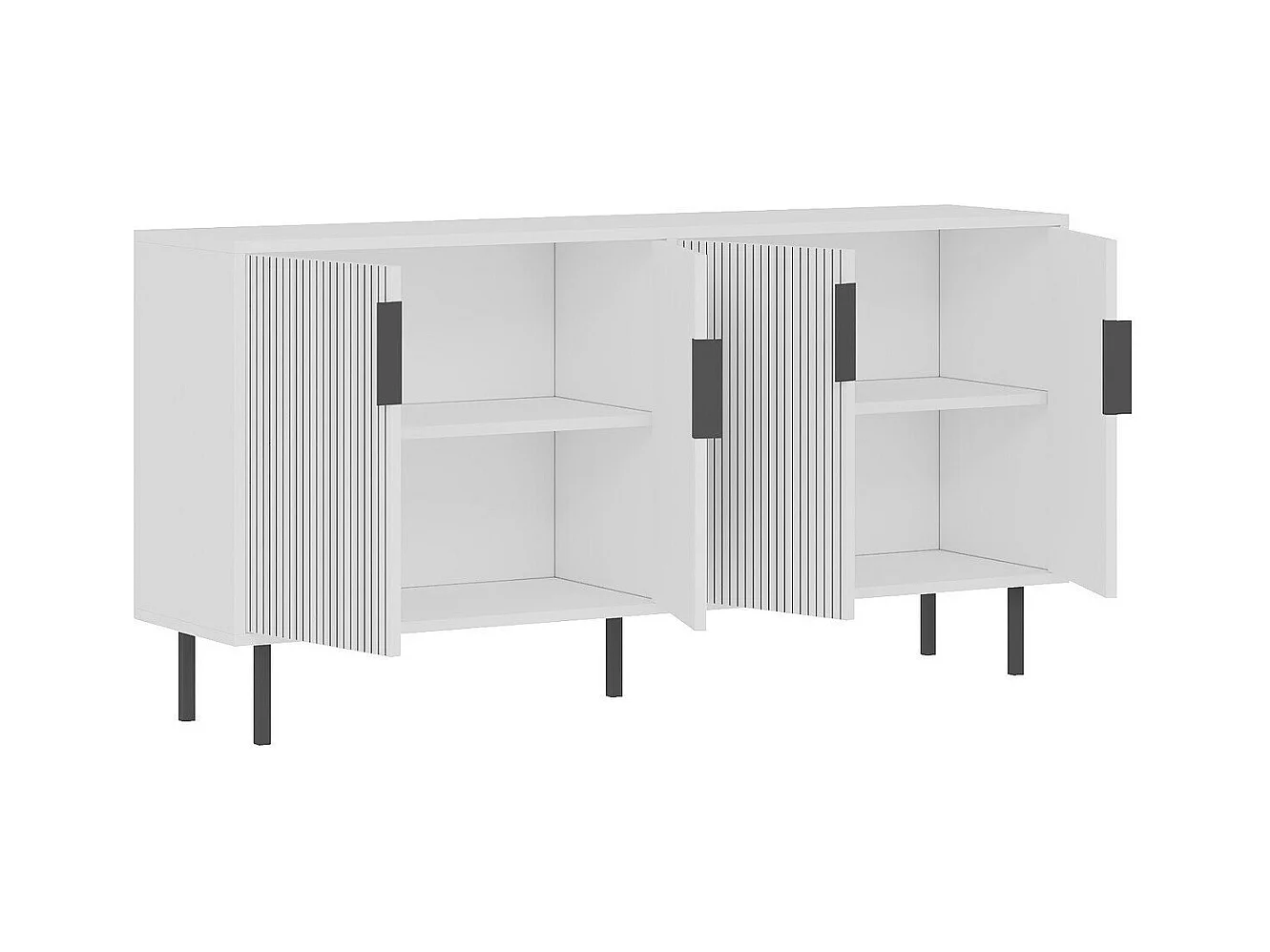 Buffet 4 portes striées L150 cm - CLARA