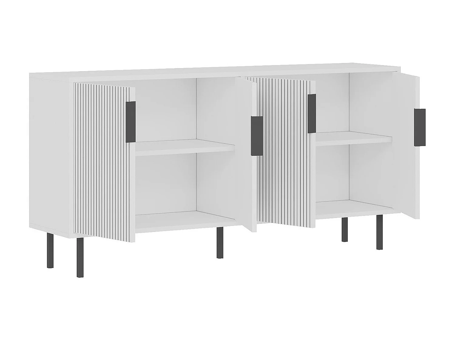 Buffet 4 portes striées L150 cm - CLARA