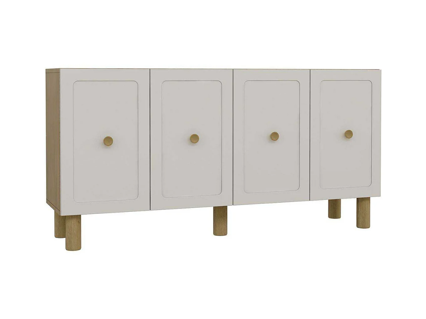 Buffet 4 portes en aggloméré Rosalinda Blanc