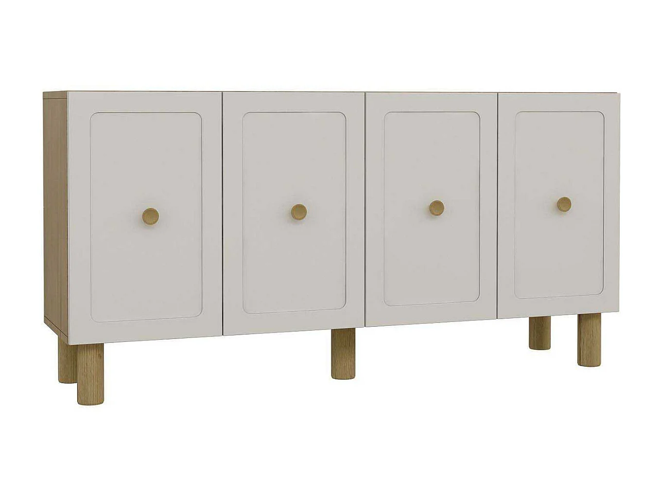 Aparador – 150cm x 75cm x 35cm – Carvalho Safira e Branco – Painel de partículas