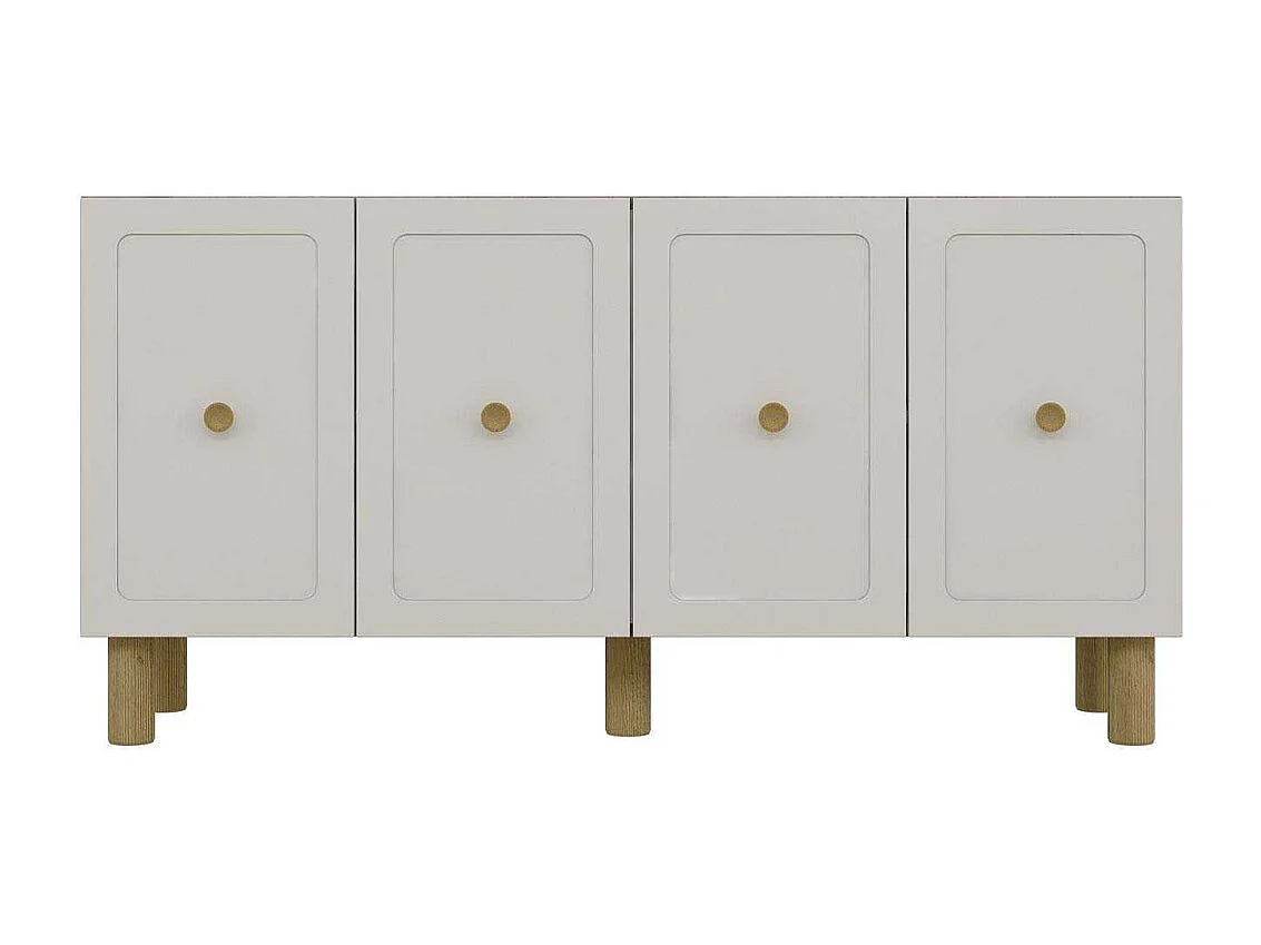 Aparador – 150cm x 75cm x 35cm – Carvalho Safira e Branco – Painel de partículas