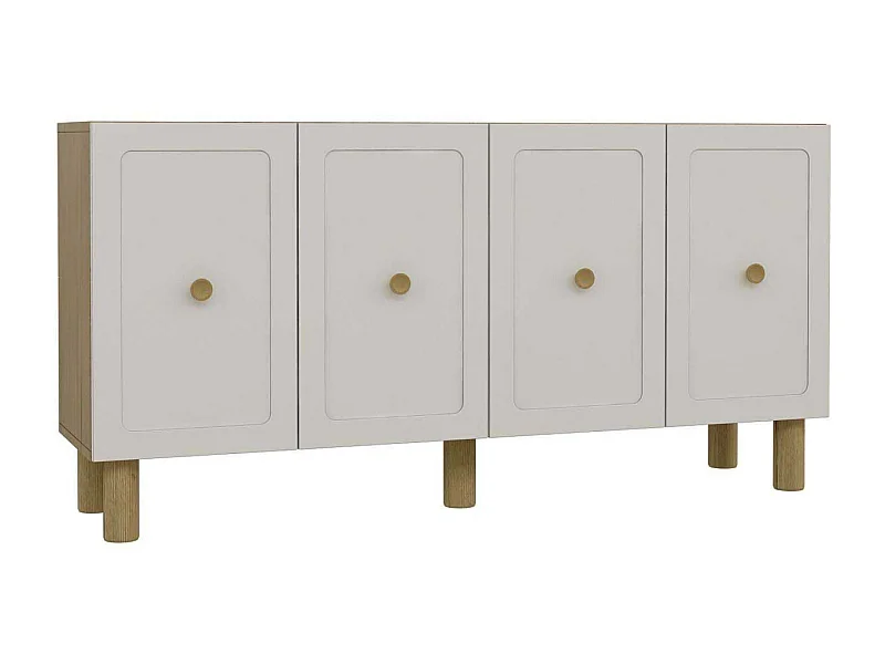 Aparador – 150cm x 75cm x 35cm – Carvalho Safira e Branco – Painel de partículas