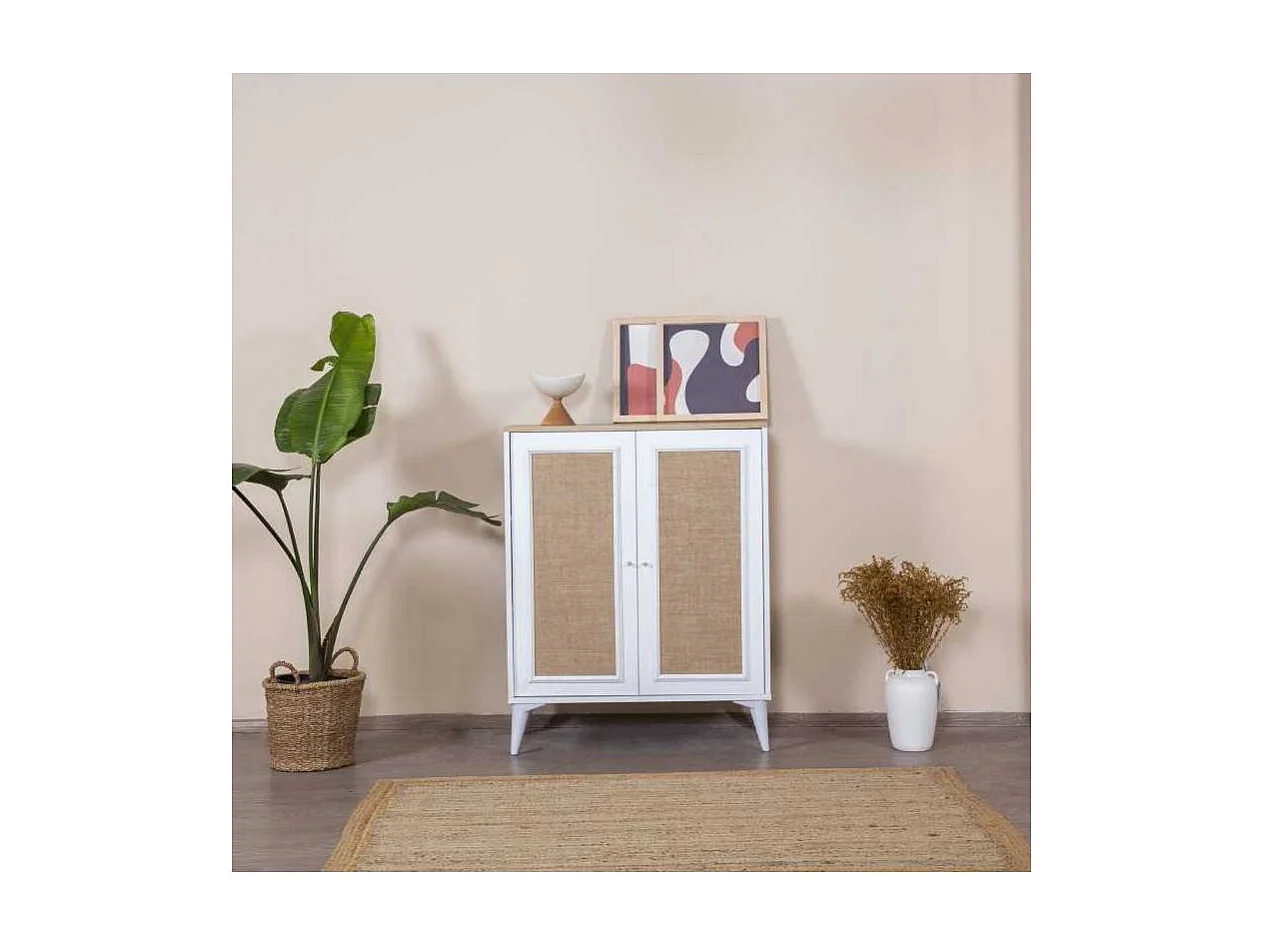 Aparador – 90 cm x 105 cm x 41 cm – Branco e Carvalho – MDF