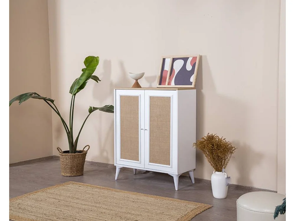 Aparador – 90 cm x 105 cm x 41 cm – Branco e Carvalho – MDF