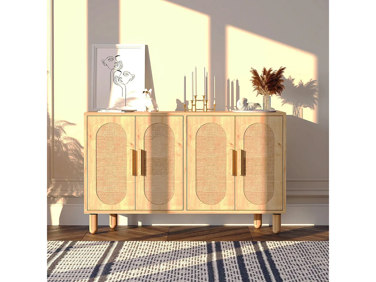 Buffet 4 portes tissu en jute VERA