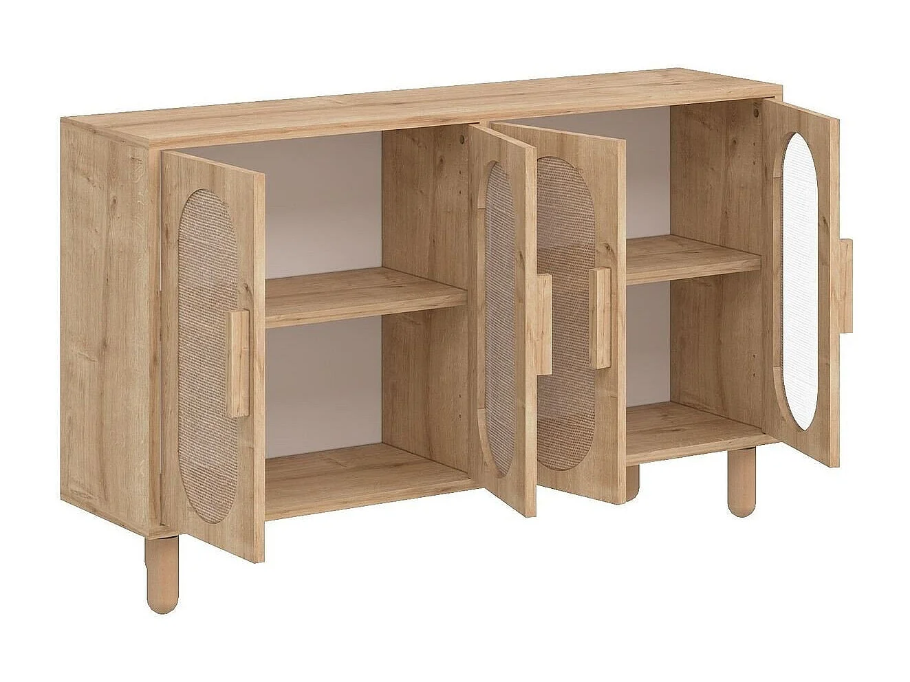 Buffet 4 portes tissu en jute VERA