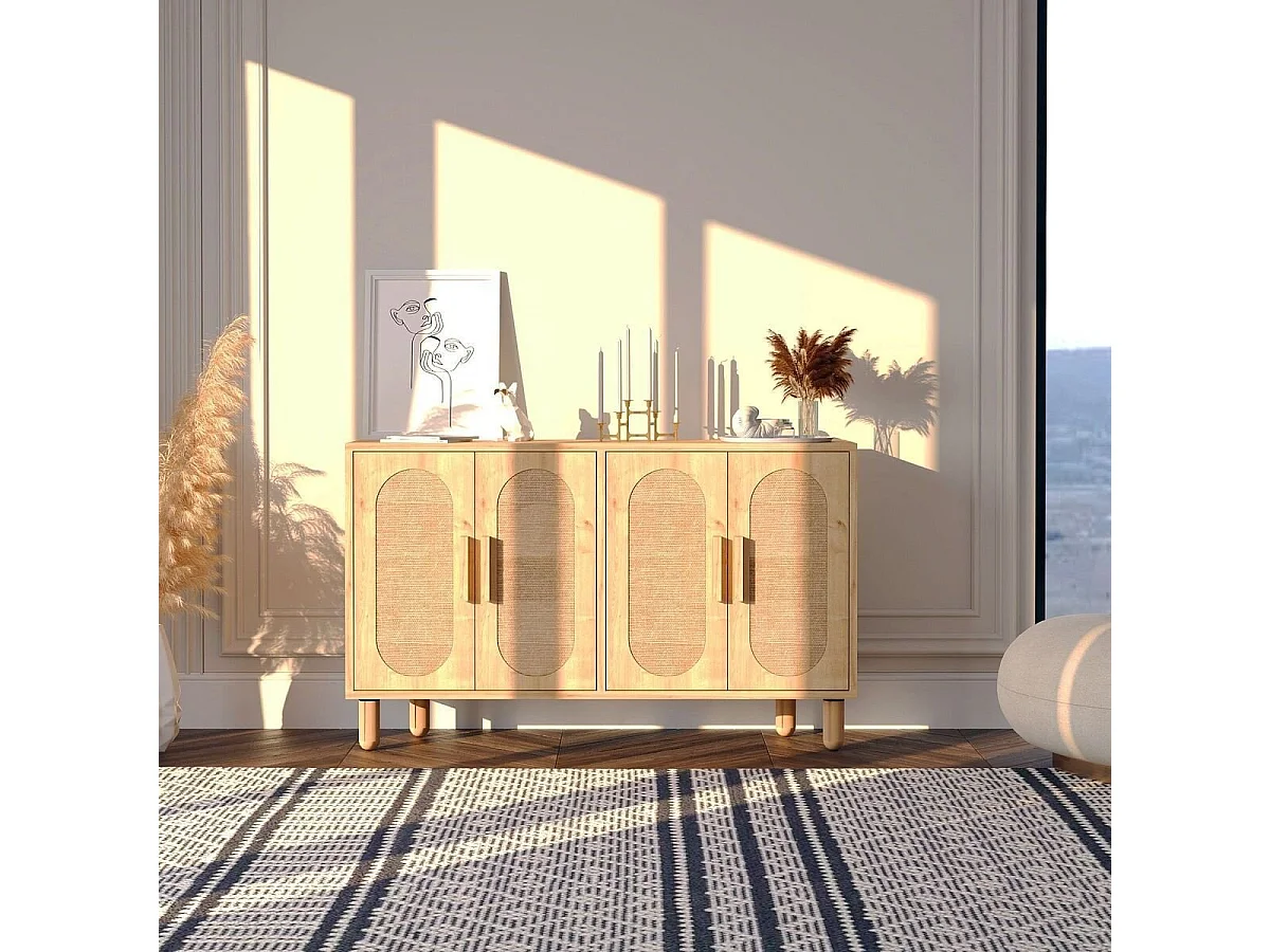 Buffet 4 portes tissu en jute VERA