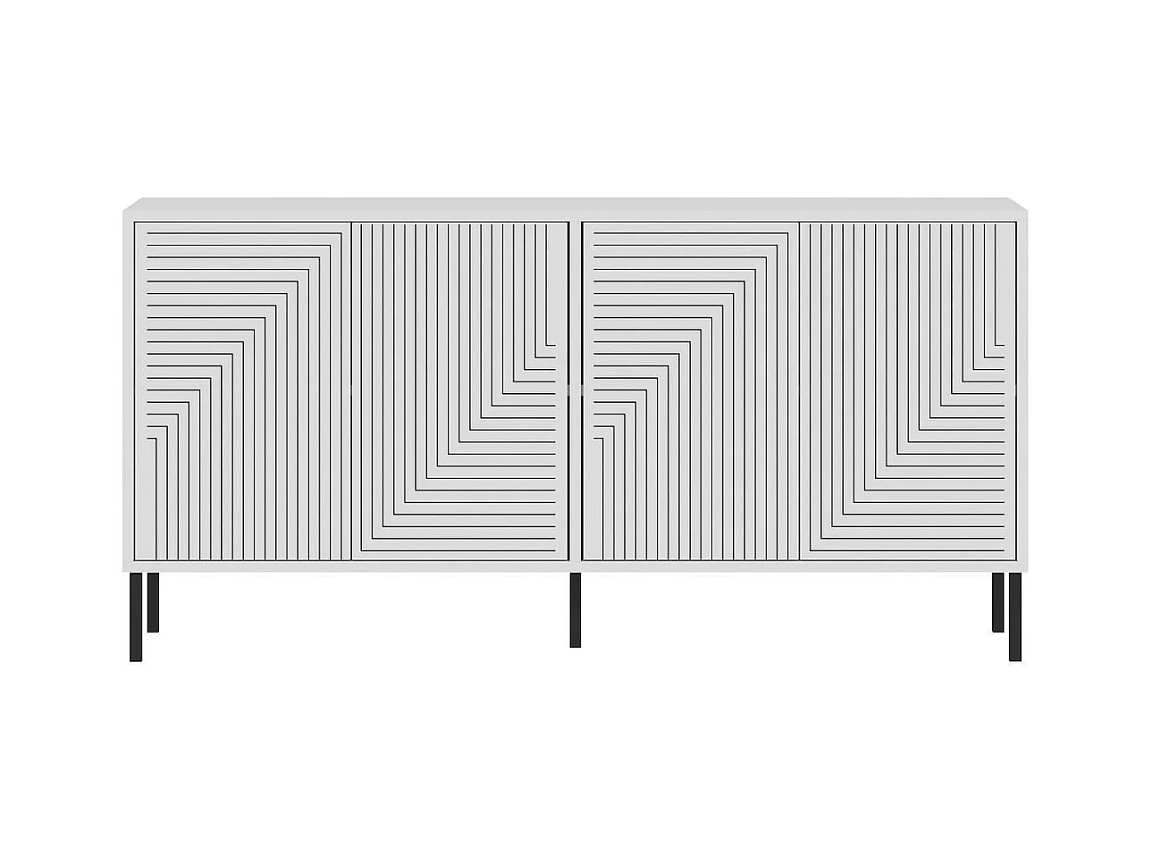 Buffet 4 portes façades striées EVOLET