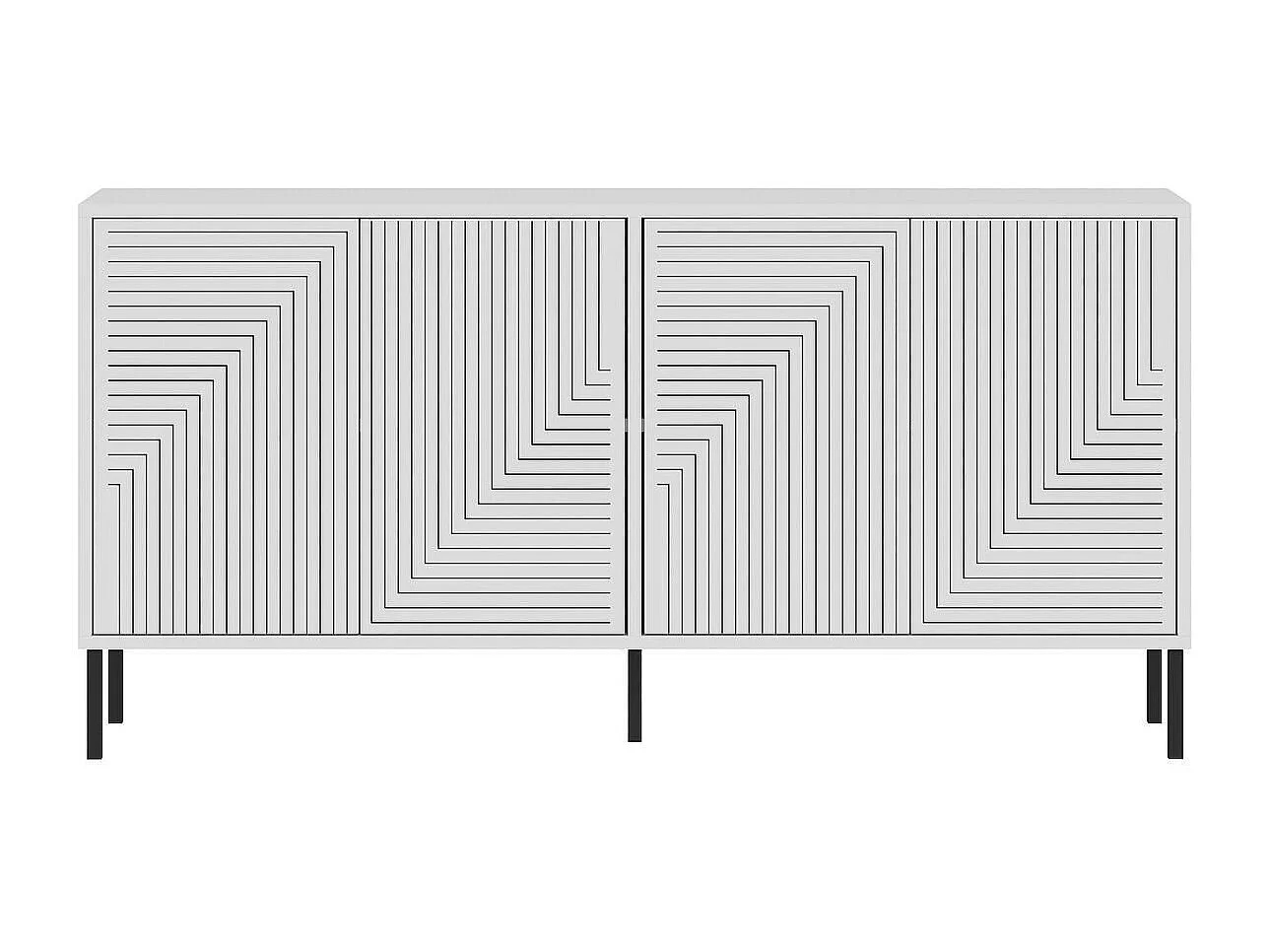 Buffet 4 portes façades striées EVOLET