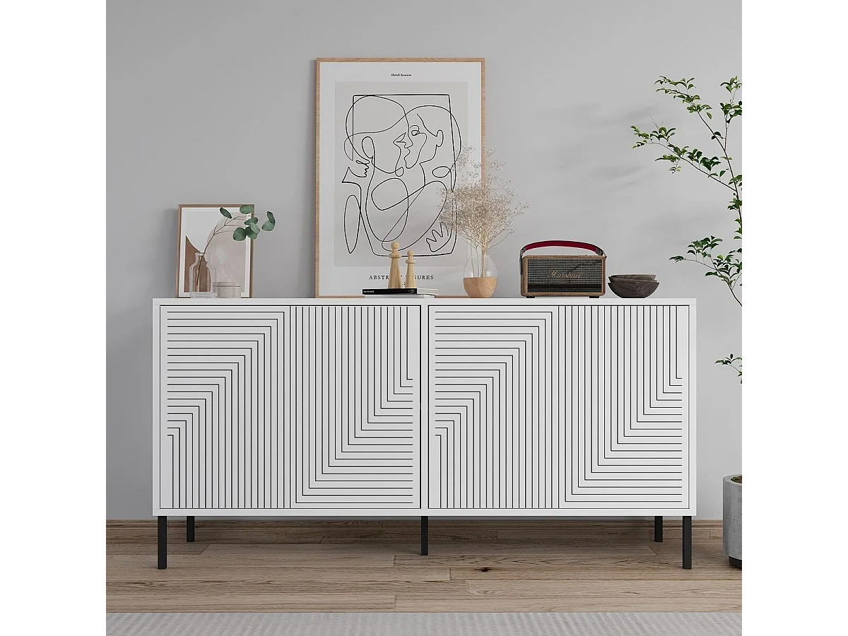 Buffet 4 portes façades striées EVOLET