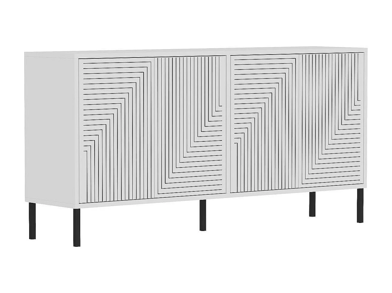 Buffet 4 portes façades striées EVOLET
