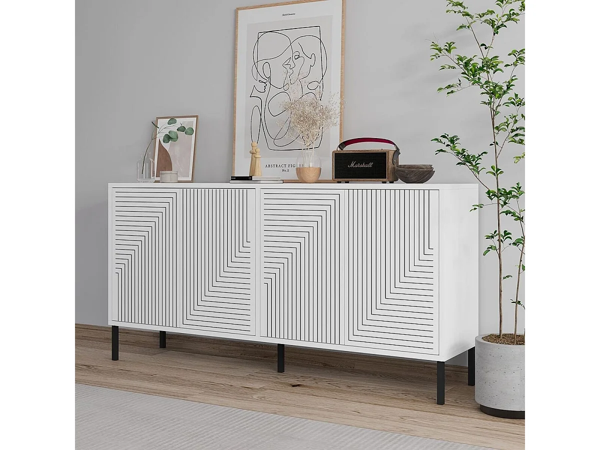 Buffet 4 portes façades striées EVOLET