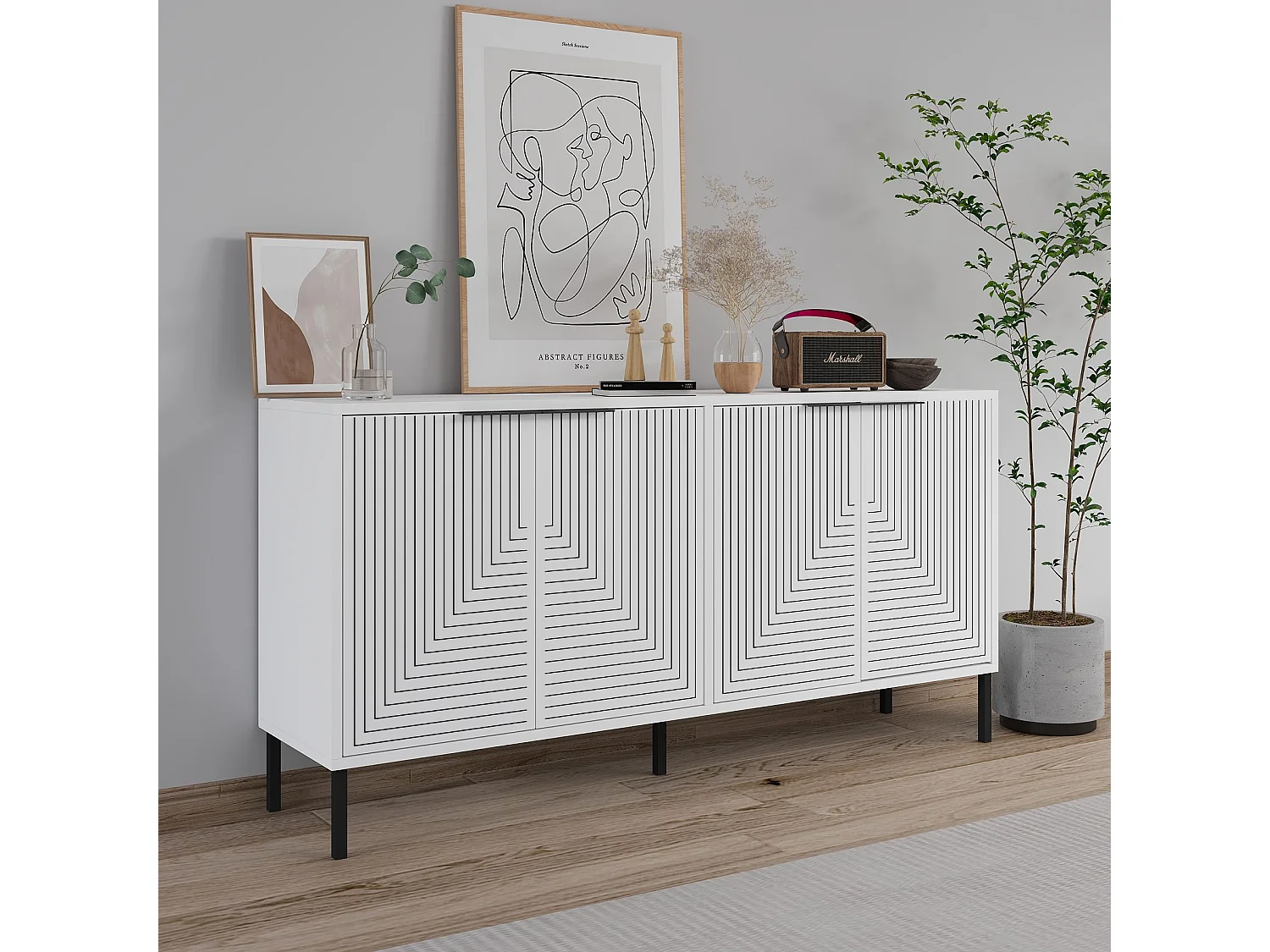 Aparador – 150 cm x 75 cm x 36 cm – Blanco – Aglomerado