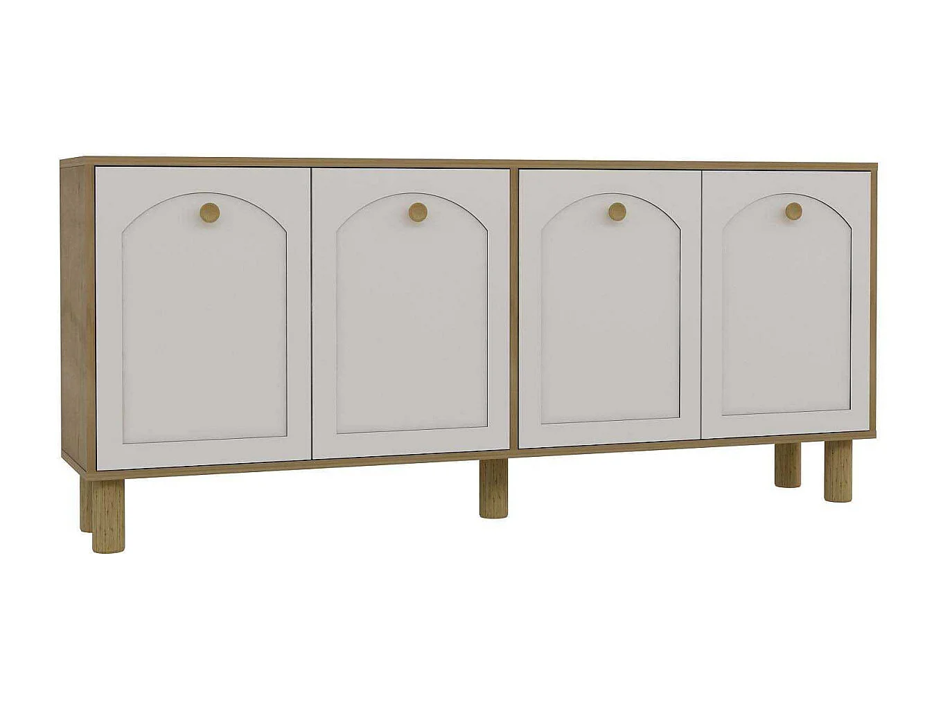 Aparador – 180cm x 78,6cm x 35cm – Carvalho Safira e Branco – Aglomerado