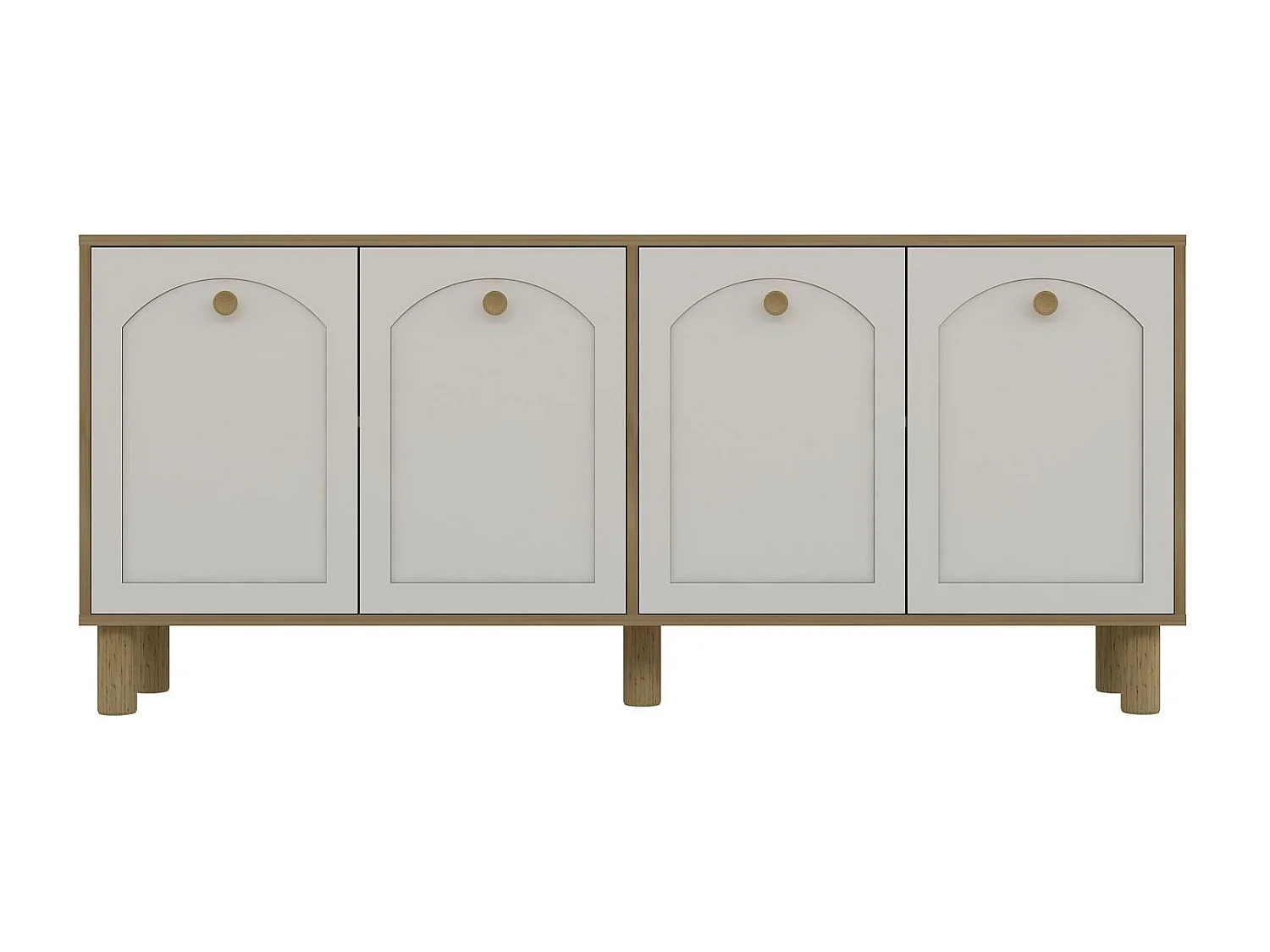 Aparador – 180cm x 78,6cm x 35cm – Carvalho Safira e Branco – Aglomerado