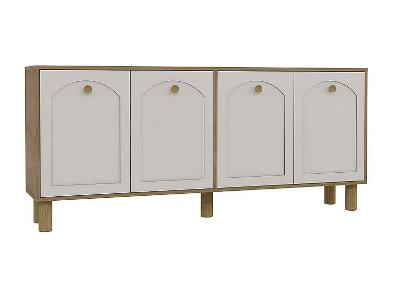 Aparador – 180cm x 78,6cm x 35cm – Carvalho Safira e Branco – Aglomerado