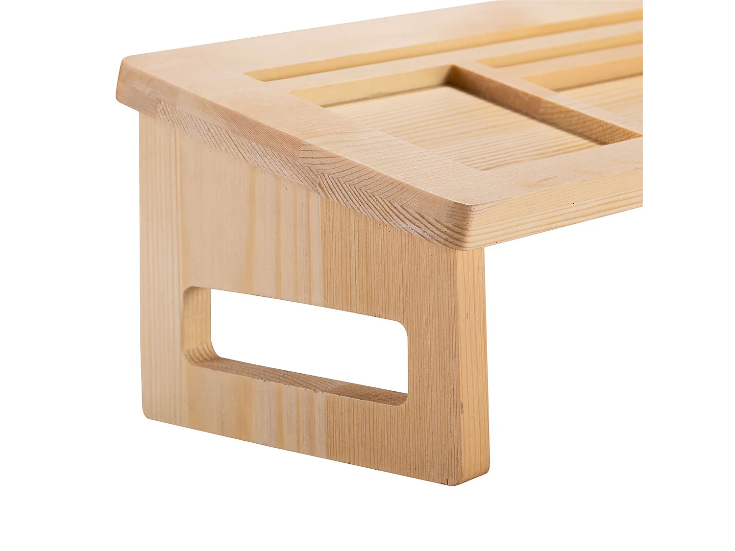 Organisateur de bureau ALCUDIA en pin coloris naturel, rangement de bureau en bois pour stylos et matériel scolaire