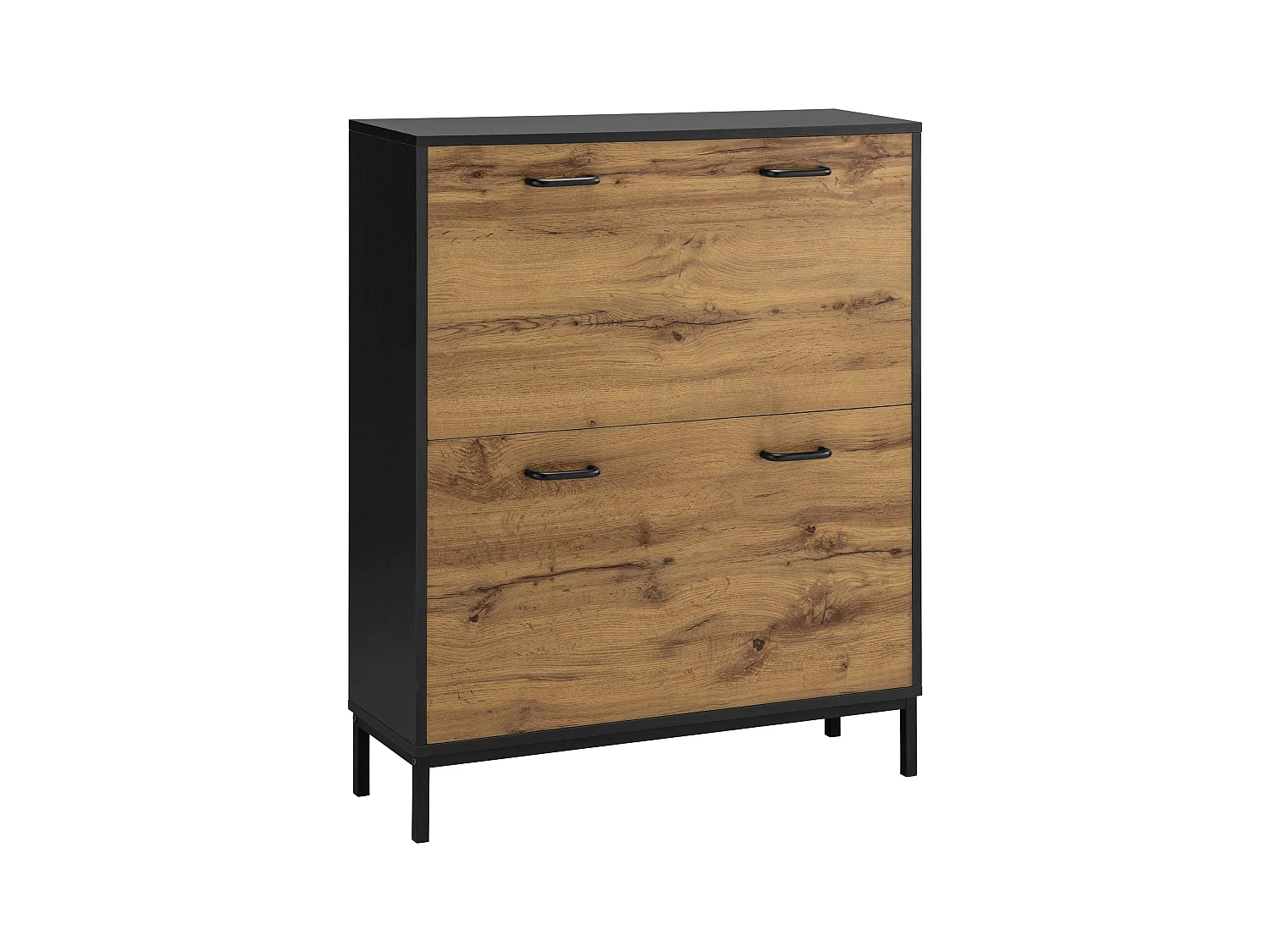 Rocco | Schoenenkist met 2 kleppen in zwarte eikenlook