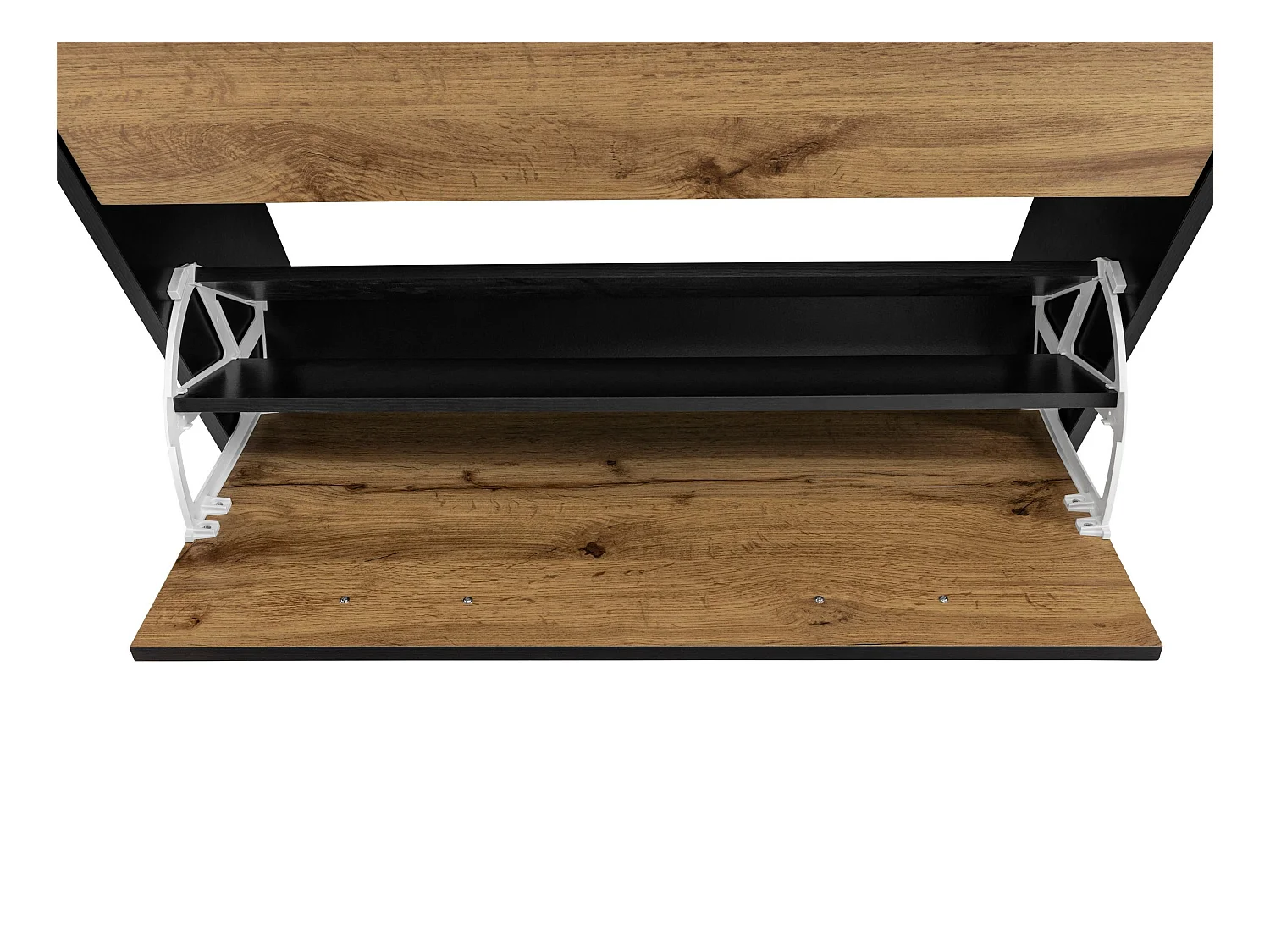 Rocco | Schoenenkist met 2 kleppen in zwarte eikenlook