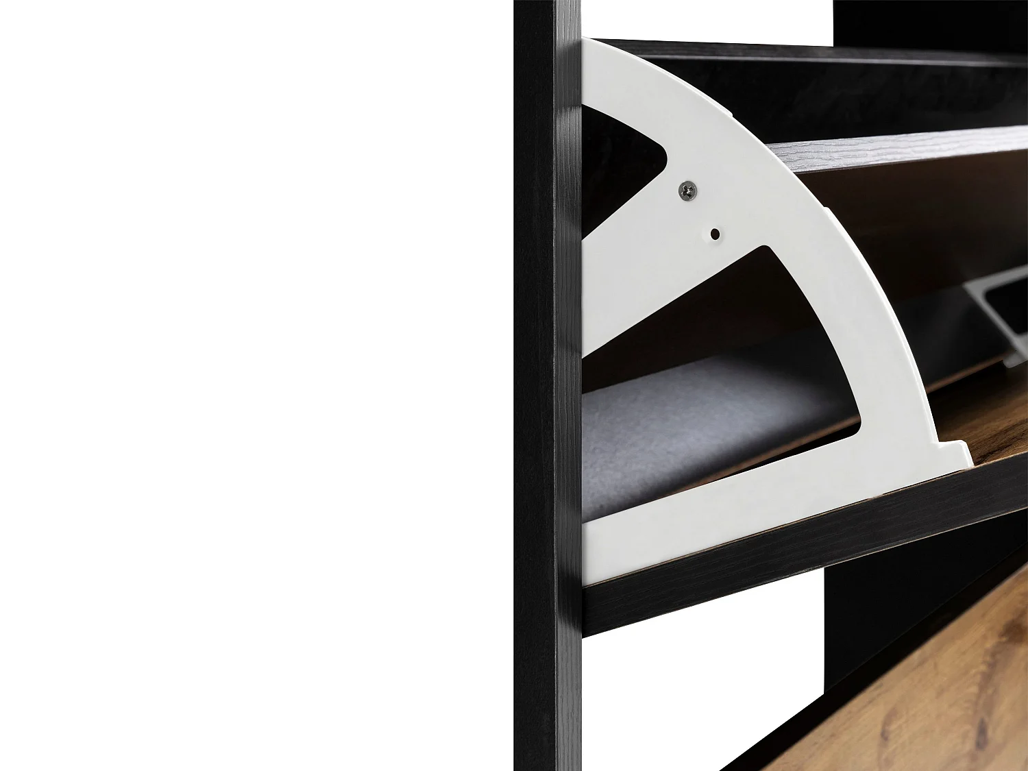 Rocco | Coffre à chaussures Chêne noirCoffre à chaussures avec 2 rabats en aspect chêne noir