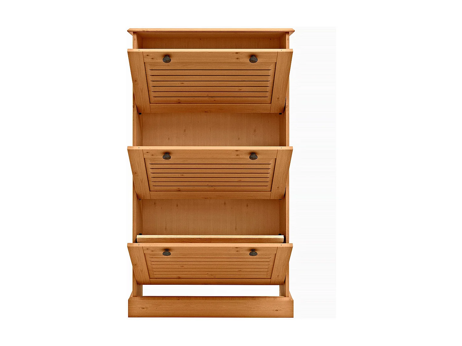 Mille | Cómoda para zapatos con 3 puertas abatibles en naturaleza de pino