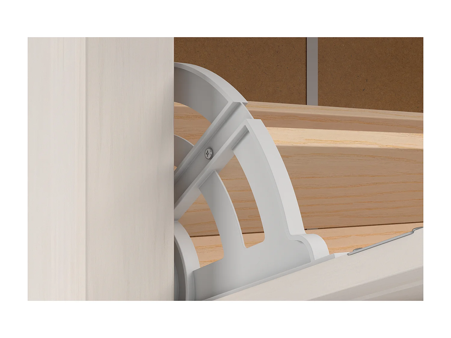 Selma | Rangement à chaussures avec 2 portes à rabat et 2 tiroirs en blanc sapin