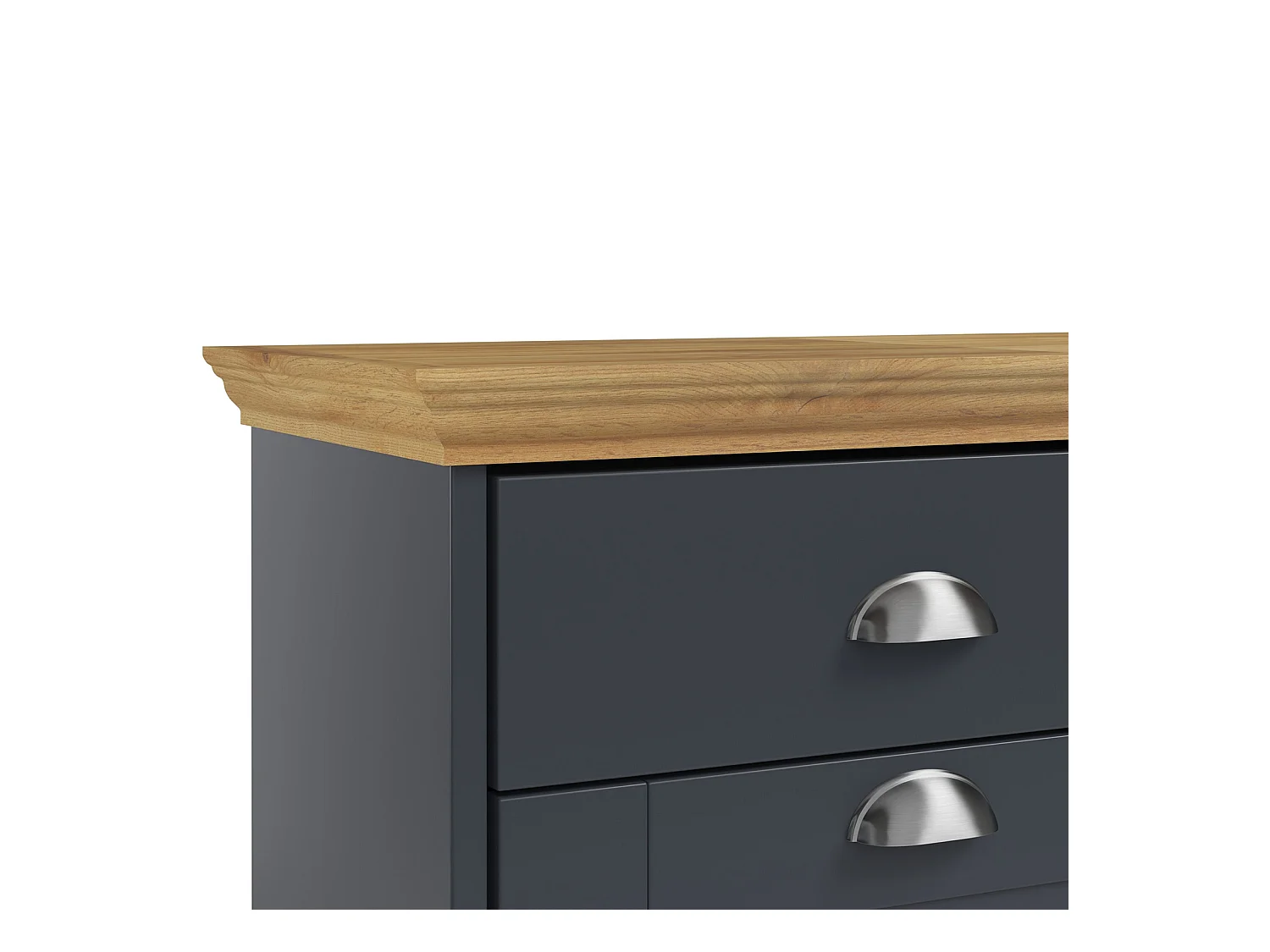 Motala | Schoenenopberger met 2 klepdeuren, 1 lade in grenen antraciet